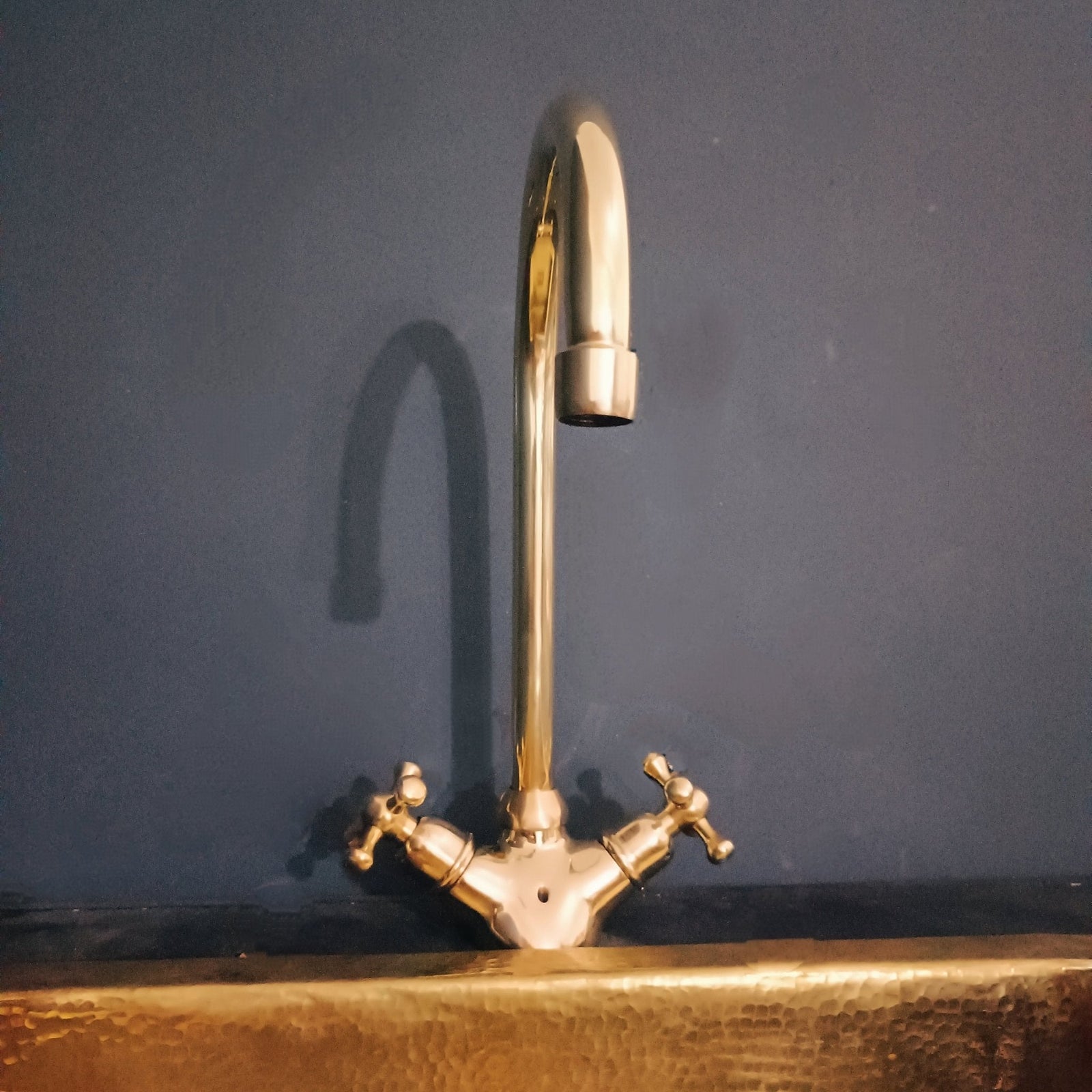 Vessel Sink Faucets: Everything You Need to Know featuring Unlacquered Brass Gooseneck Bathroom Faucet – Vessel Sink