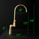 GoldenArc Bridge Kitchen Faucet - Brass For Homes - 