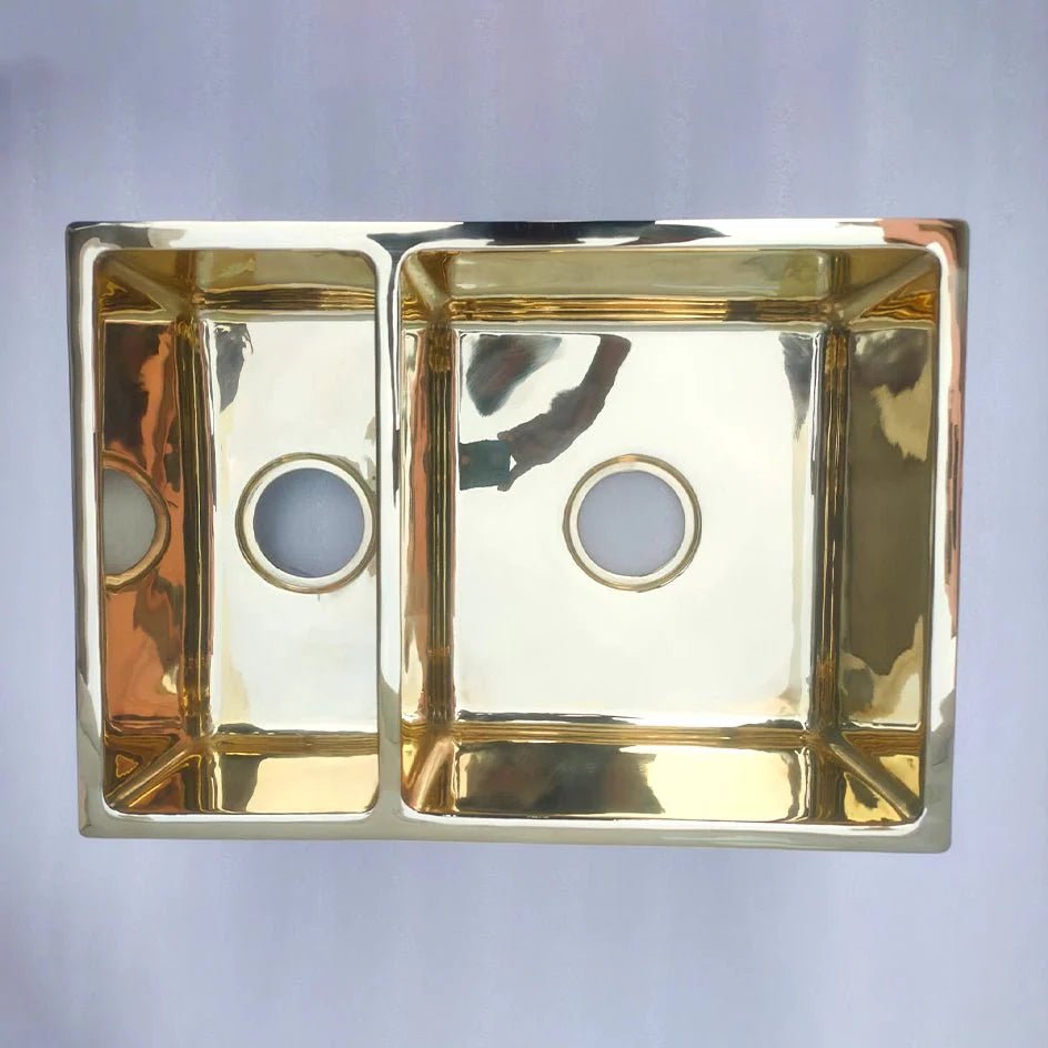 Workstation Sink Double Bowl - Brass For Homes - 