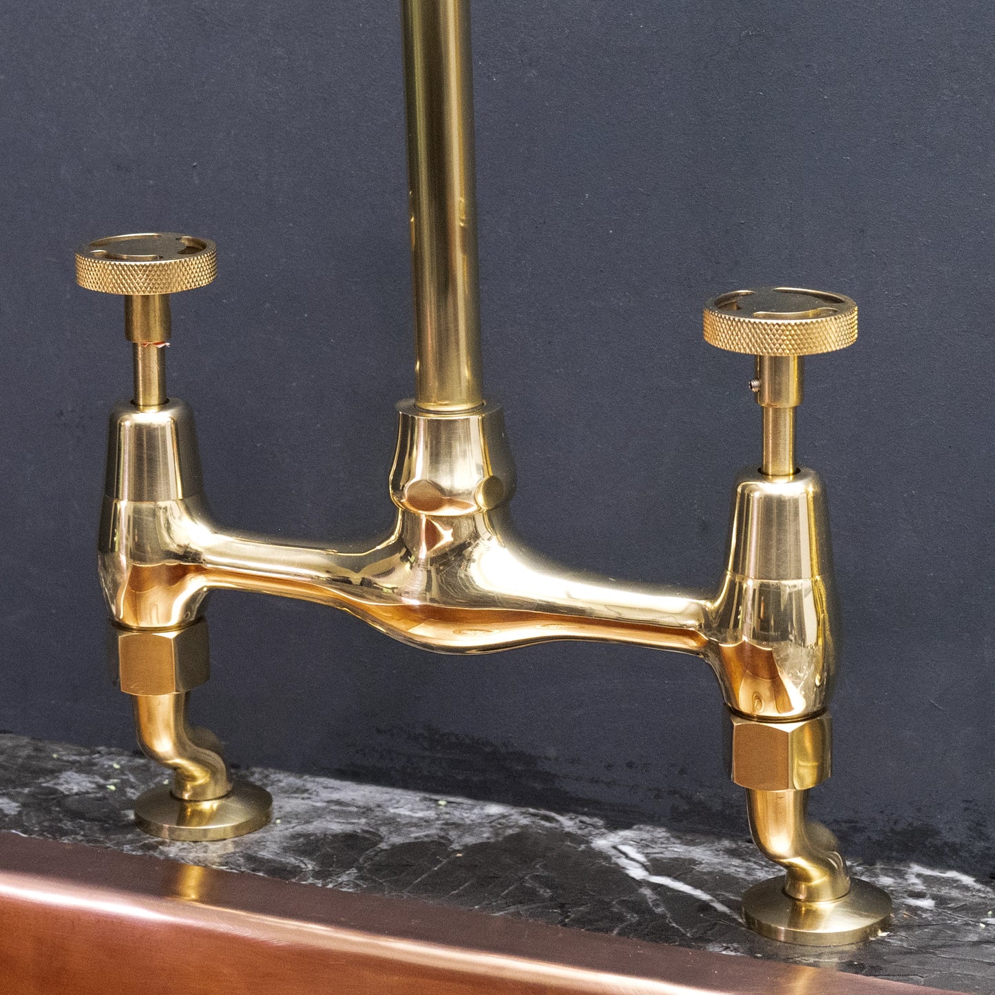 Unpainted Brass Kitchen Bridge Faucet - Brass For Homes - kitchen - faucets