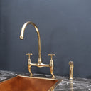 Unpainted Brass Kitchen Bridge Faucet - Brass For Homes - kitchen - faucets
