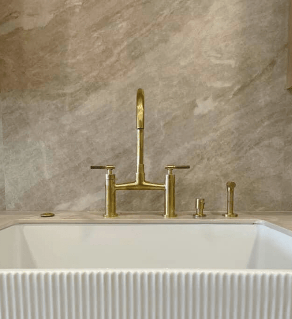 Mykonos Bridge Faucet Set - Brass For Homes - 