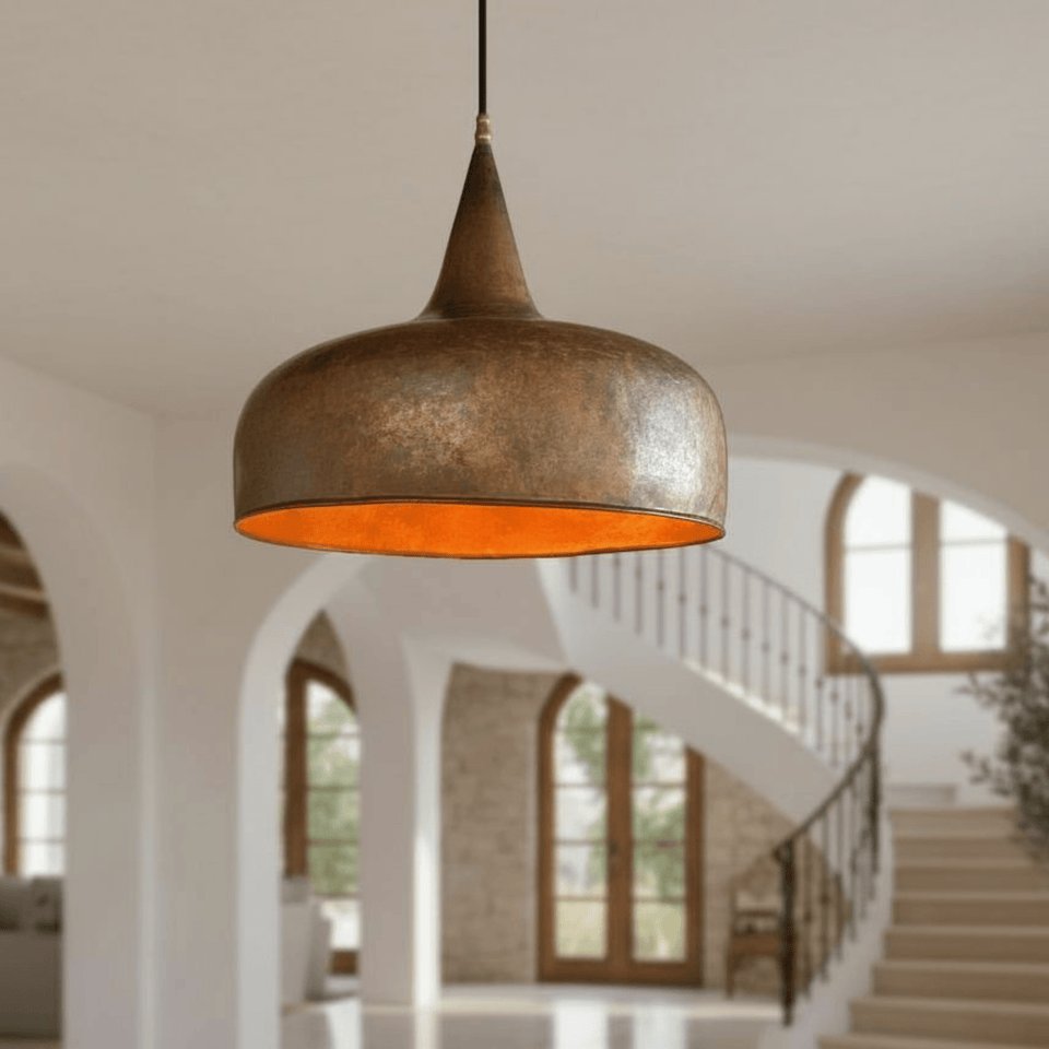 Aged Copper Dome Pendant – Vintage Ceiling Light for Kitchen Interiors Pendant Lighting product photo