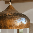 Aged Hammered Copper Pendant – Rustic Dome Light for Farmhouse Kitchens - Brass For Homes - 