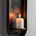 Aged Copper Wall Candle Holders Set of 2 – Moroccan Sconces Home Decor detail view 3