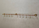 Unlacquered Brass Copper Pot Rail With S Hooks Kitchen Hardware detail view 2
