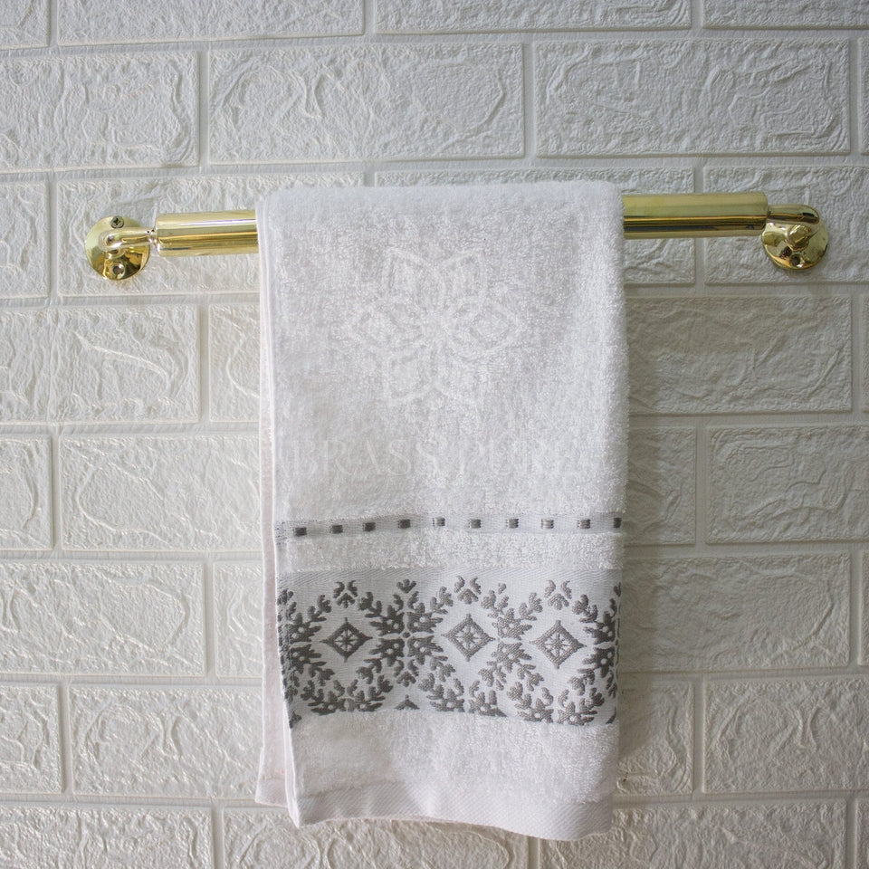 Unlacquered Brass Towel Hanger Bathroom bathroom hardware for bathrooms, powder rooms, towel storage, and coordinated fixture sets - view 1