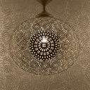 Brass Pendant Light – Boho Hanging Lamp with Intricate Shadow Patterns - Brass For Homes - 