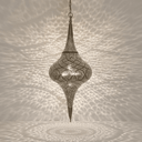 Brass Pierced Pendant Light – Boho Ceiling Fixture with Artistic Shadows - Brass For Homes - 
