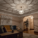 Brass Mandala Pendant Light – Floral Shadow Projection Ceiling Lamp Pendant Lighting detail view 4