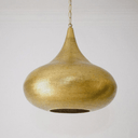 Handmade brass onion dome pendant light – perforated dome casting warm star-pattern shadow glow – Brass For Homes