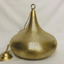 Brass Pendant Light – Handmade Perforated Onion Dome Ceiling Lamp - Brass For Homes - 