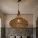 Brass Pendant Light – Handmade Perforated Onion Dome Ceiling Lamp - Brass For Homes - 