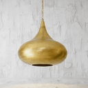 Brass Pendant Light – Handmade Perforated Onion Dome Ceiling Lamp - Brass For Homes - 