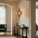 Brass Teardrop Pendant Light – Tall Boho Ceiling Fixture for Living Spaces - Brass For Homes - 