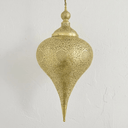 Tall brass teardrop ceiling lamp in Moroccan boho interior setting – Brass For Homes