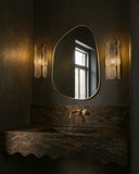 Brassy Gold Organik Mirror - Unlacquered Solid Brass Mirrors detail view 2