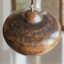 Hammered Copper Dome Pendant – Oxidized Rustic Ceiling Light for Kitchens - Brass For Homes - 