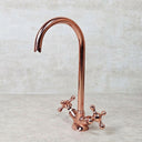 Copper Gooseneck Bathroom Faucet – Solid Brass Basin Tap bathroom faucet for bathroom vanities, powder rooms, basin sinks, and vintage-inspired wash spaces - view 2