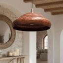 Copper Pendant Light – Rustic Dome Ceiling Fixture for Kitchen Island - Brass For Homes - 
