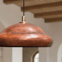Copper Pendant Light – Rustic Dome Ceiling Fixture for Kitchen Island Pendant Lighting detail view 3