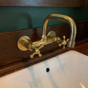 Curved Wall Mount Faucet Handcrafted Fixture wall mount faucet for wall-mounted sink layouts, bathrooms, kitchens, and compact wash spaces - view 3