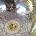 Engraved Brass Bathroom Sink – Round Undermount Basin sink for kitchens, bars, powder rooms, vanities, and statement wash areas - view 2