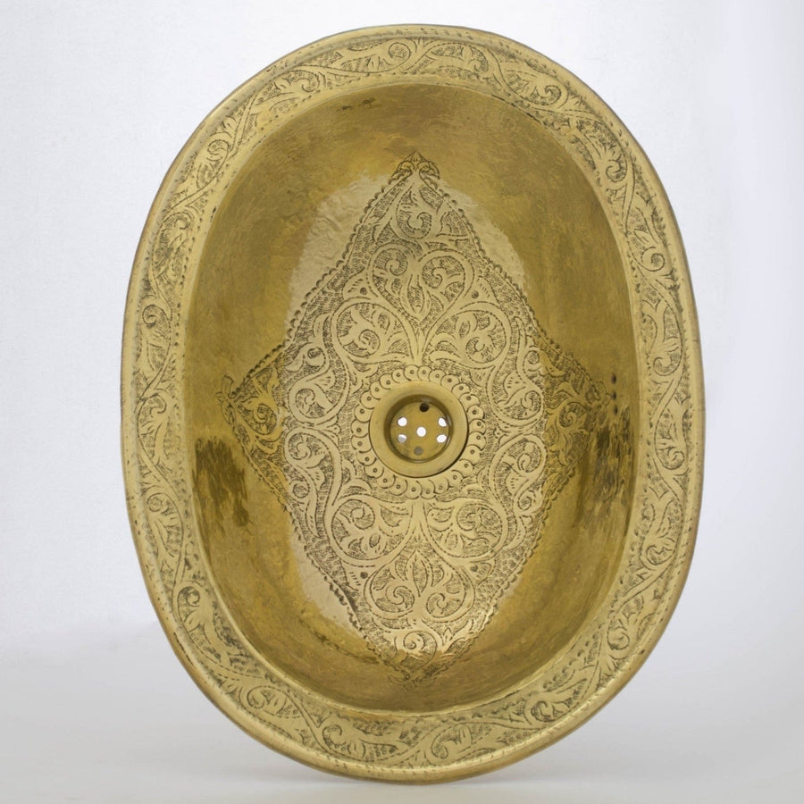 Etched Brass Bathroom Sink sink for kitchens, bars, powder rooms, vanities, and statement wash areas - view 1