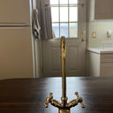 Unlacquered Brass Gooseneck Faucet kitchen faucet for kitchen sinks, prep sinks, bridge faucet layouts, and farmhouse kitchens - view 2