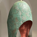 Rustic copper cutout dome ceiling light with verdigris oxidized finish — Brass For Homes