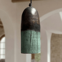 Green Patina Copper Pendant Light – Handmade Oxidized Cylinder Ceiling Lamp - Brass For Homes - 