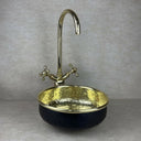 Hammered Brass Vessel Bathroom Sink – Black Round Basin sink for kitchens, bars, powder rooms, vanities, and statement wash areas - view 1