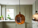 Hammered Copper Ball Pendant Light pendant light for kitchen islands, dining rooms, vanities, and warm artisan interiors - view 2
