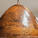 Solid copper dome pendant hanging above kitchen island — unlacquered finish — Brass For Homes