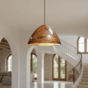 Hammered Copper Dome Pendant – Rustic Ceiling Light for Kitchen Islands - Brass For Homes - 
