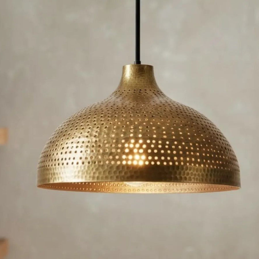 Hammered Copper Pendant Lamp – Moroccan Dome Ceiling Light pendant light for kitchen islands, dining rooms, vanities, and warm artisan interiors - view 1