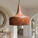 Flared copper dome pendant with hammered texture – handcrafted kitchen island light – Brass For Homes