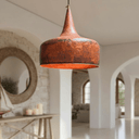 Hammered Copper Flared Dome Pendant – Rustic Ceiling Light Pendant Lighting detail view 4