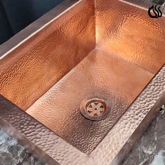 Hammered Copper Undermount Sink - Brass For Homes - Farm Sink