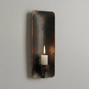 Handcrafted Aged Copper Wall Candle Sconce – Moroccan Artisan Holder Home Decor detail view 2
