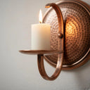 Handcrafted Copper Candle Sconce – Moroccan Rustic Wall Decor pendant light for kitchen islands, dining rooms, vanities, and warm artisan interiors - view 4
