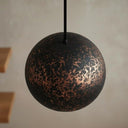 Handcrafted Copper Sphere Pendant Light – Dark Patina Ceiling Lamp pendant light for kitchen islands, dining rooms, vanities, and warm artisan interiors - view 3