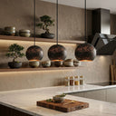 Handcrafted Copper Sphere Pendant Light – Dark Patina Ceiling Lamp Pendant Lighting detail view 5