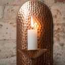 Handcrafted Copper Wall Candle Sconce – Moroccan Artisan Holder Home Decor detail view 3
