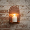 Handcrafted Copper Wall Candle Sconce – Moroccan Hammered Holder Home Decor detail view 2
