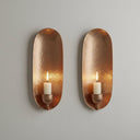 Handcrafted Copper Wall Candle Sconce – Moroccan Hammered Holder Home Decor detail view 4