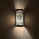 Handcrafted Cylindrical Brass Wall Sconce – Moroccan Filigree Light Pendant Lighting product photo