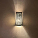 Handcrafted Cylindrical Brass Wall Sconce – Moroccan Filigree Light Pendant Lighting detail view 3
