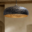 Hammered Brass Pendant Light – Dome Ceiling Fixture for Kitchen & Dining Spaces Pendant Lighting detail view 3