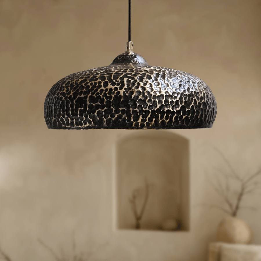 Hammered brass dome pendant light – unlacquered kitchen ceiling fixture – Brass For Homes